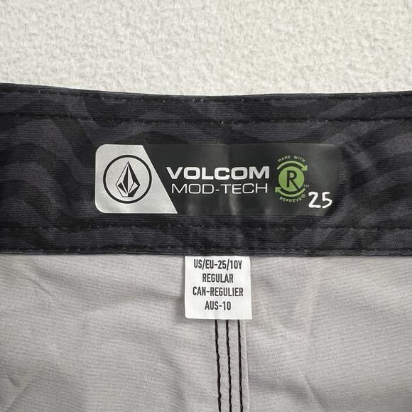 NWT Volcom Macaw Mod Tech Boy Board Shorts Swim Trunks Black Swimsuit 25 / 10 - Picture 7 of 10